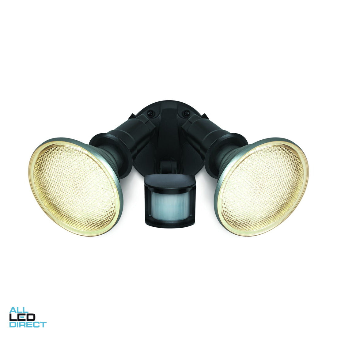 HPM 28 W PAR38 Twin Spot Light with Sensor Black 3000 K ALL LED Direct