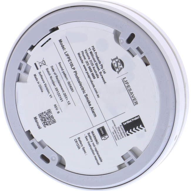 PSA Low Profile Surface Mounted Photoelectric Smoke Alarm With 10 Year Lithium Battery