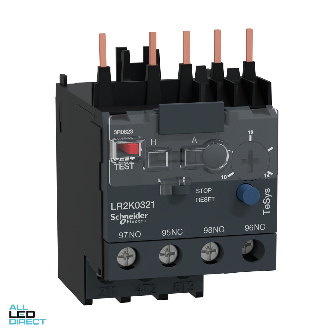 Schneider Electric Thermal Overload Relay - 1NO + 1NC 10 to 14 A F.L.C 14 A Contact Rating 100 W 250 V dc ALL LED Direct