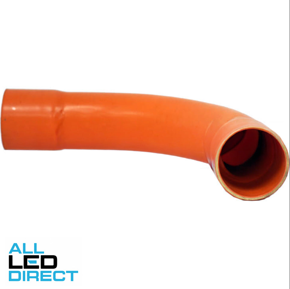 APP 80mm 90 Degree 600mm Radius Heavy Duty Sweeping Conduit Bend Orange - Green Star Certified