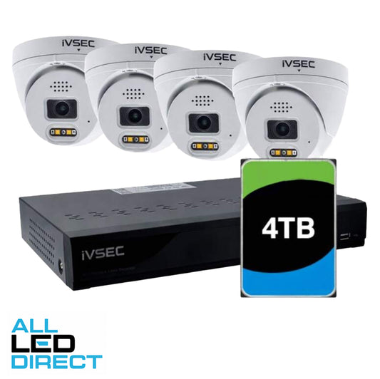 IVSEC 8MP LX-Series 4 Channel 4TB NVR 4 NC319XB IP Camera ADV DET Basic IVS CCTV Kit