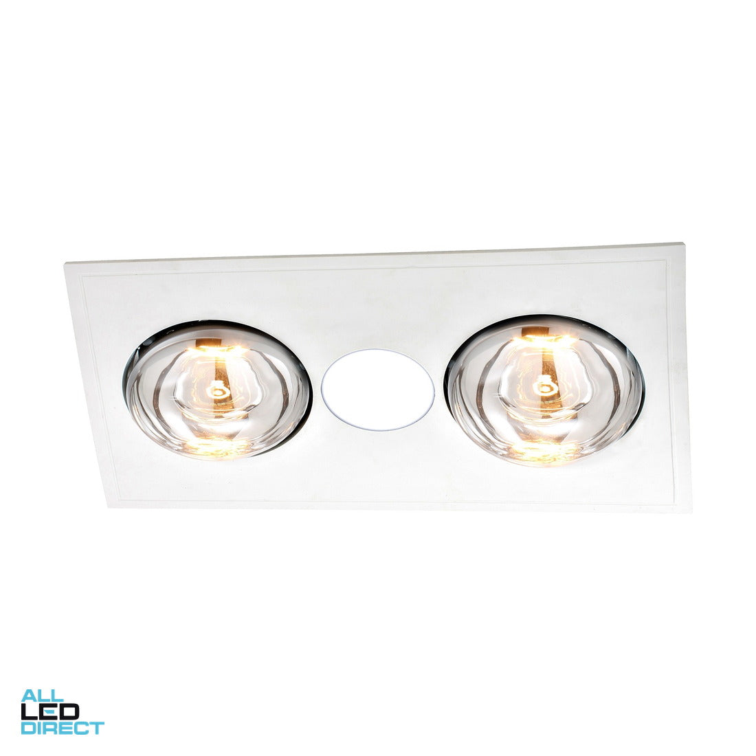Ventair 3 In 1 MYKA 2 x 275 W Bathroom Heater Lamp Light 1 x 10 W LED Downlight And Exhaust Fan White ALL LED Direct