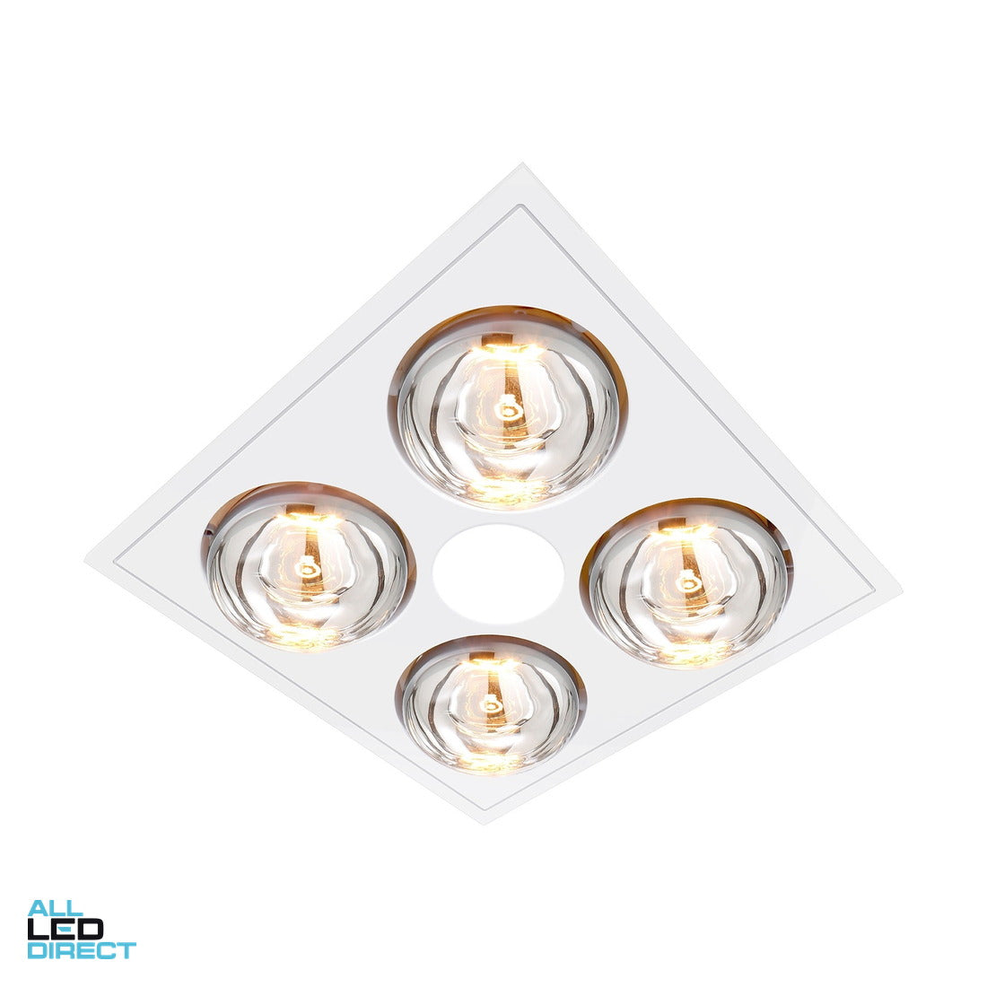 Ventair 3 In 1 MYKA 4 x 275 W Bathroom Heater Lamp Light 1 x 10 W LED Downlight And Exhaust Fan White ALL LED Direct