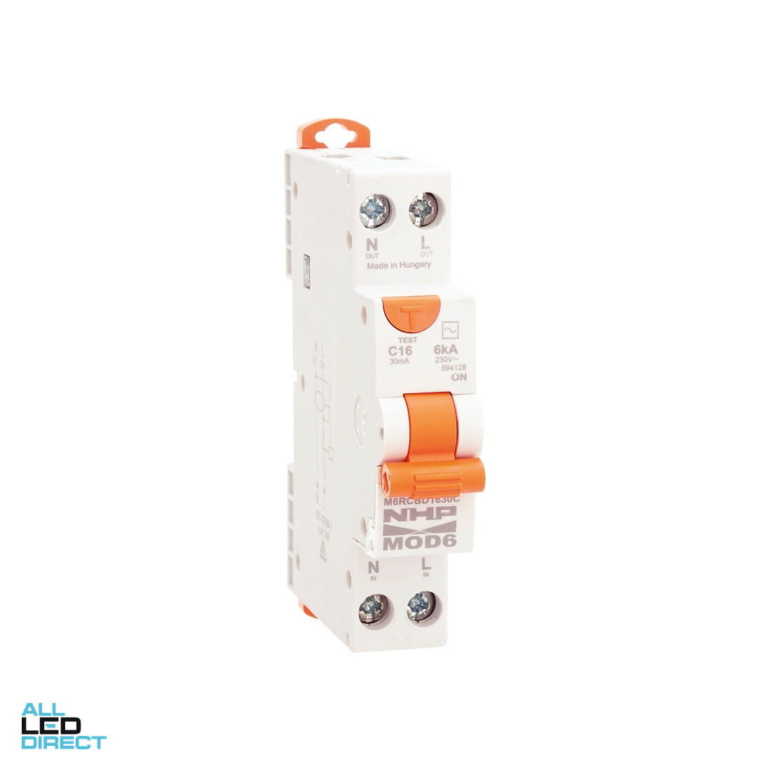 NHP 32 Amp MOD6 Miniature Circuit Breaker & Residual Current Device MCB/RCD RCBO C Curve 1 Pole 6Ka 30mA ESV APPROVED ALL LED Direct