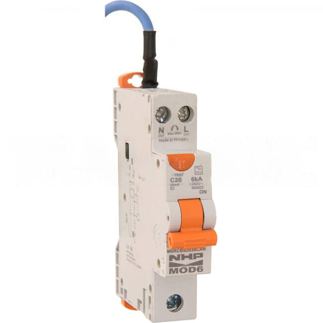 NHP 32 Amp MOD6 Miniature Circuit Breaker & Residual Current Device MCB/RCD RCBO C Curve 1 Pole 6kA 30mA ESV APPROVED