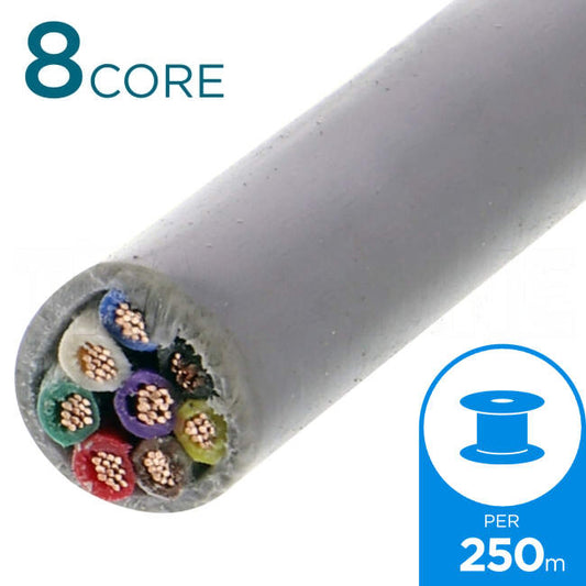 Garland 14/0.20mm 8 Core Security Cable Grey 250 Metre Drum