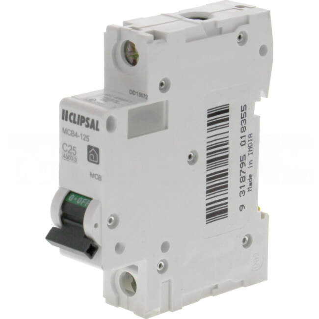 Clipsal 25 Amp Miniature Circuit Breaker MCB C Curve 1 Pole 4.5kA