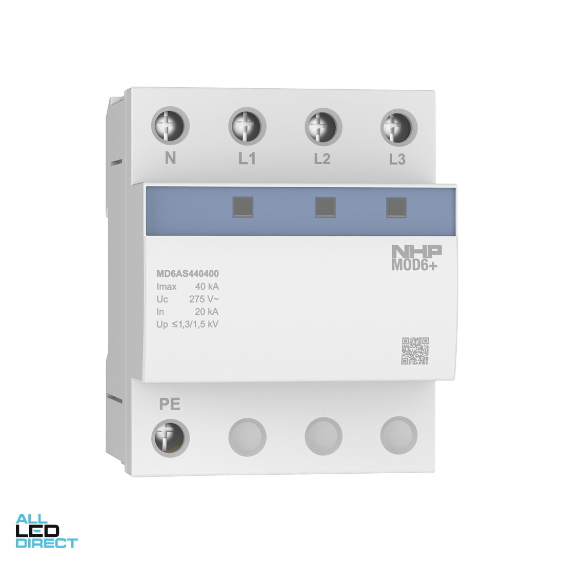NHP 3 Pole + N 4 Module MOD6+ Surge Protection Diverter 40kA ALL LED Direct