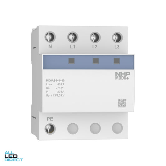 NHP 3 Pole + N 4 Module MOD6+ Surge Protection Diverter 40kA ALL LED Direct