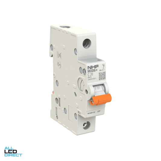 NHP 16 Amp MOD6+ Miniature Circuit Breaker MCB C Curve 1 Pole 6kA ALL LED Direct