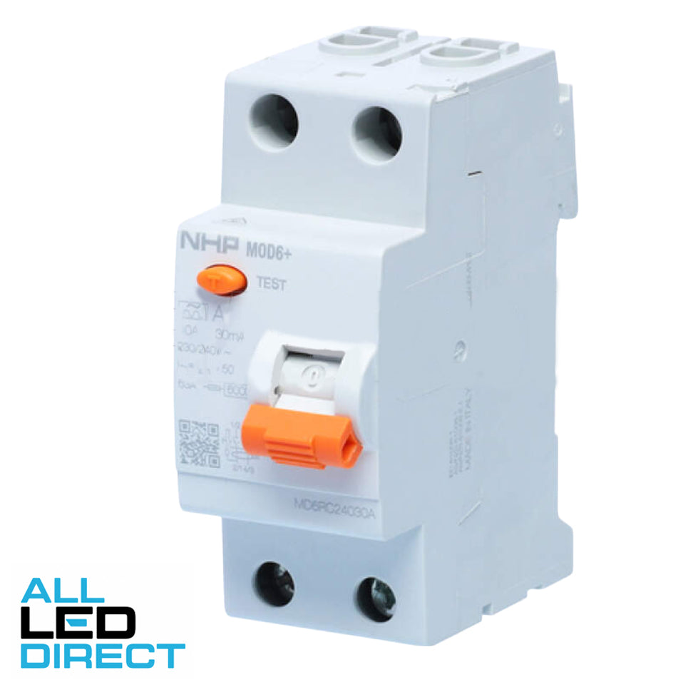 NHP 40 Amp MOD6+ Residual Current Circuit Breaker RCCB 1 Pole + Neutral 30mA Type A