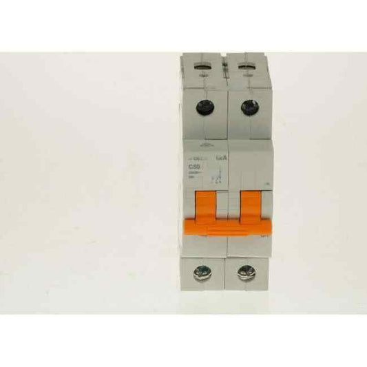 NHP 50 Amp MOD6 Miniature Circuit Breaker MCB C Curve 2 Pole 6kA - Default Title (MOD6250)