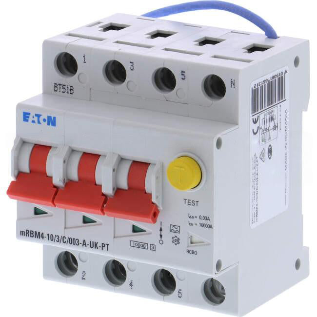 Eaton 10 Amp Miniature Circuit Breaker & Residual Current Device MCB/RCD RCBO C Curve 4 Pole 30mA