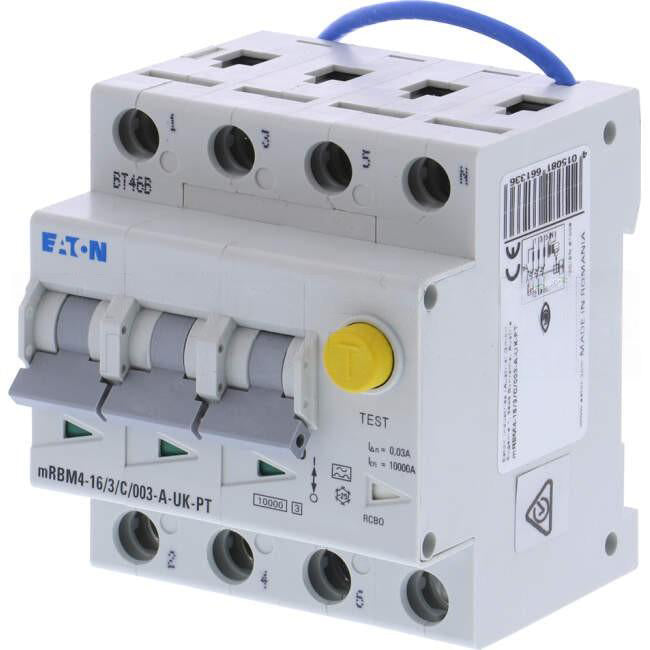 Eaton 16 Amp Miniature Circuit Breaker & Residual Current Device MCB/RCD RCBO C Curve 4 Pole 30mA