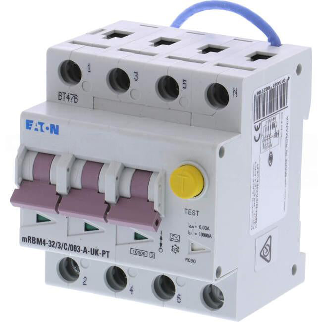 Eaton 32 Amp Miniature Circuit Breaker & Residual Current Device MCB/RCD RCBO C Curve 4 Pole 30mA