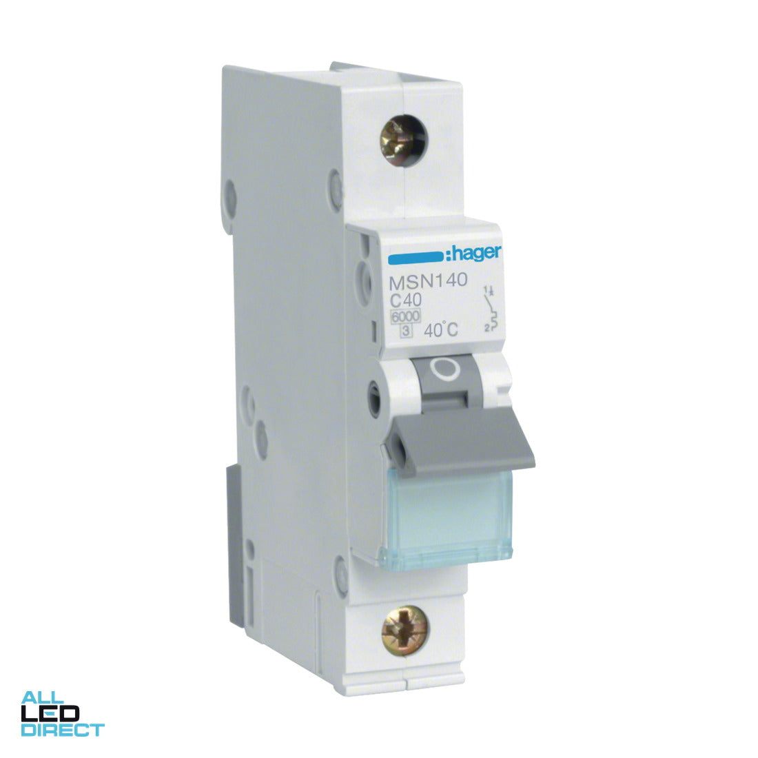 Hager 40 Amp Miniature Circuit Breaker MCB C Curve 1 Pole 6kA ALL LED Direct