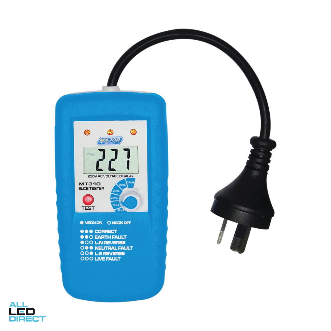 Major Tech ELCB & RCD Tester with Display
