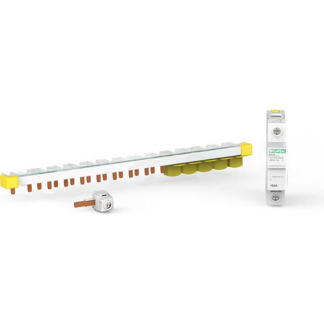 Clipsal MAX9 100 Amp Top Feed Slim Comb Busbar 1 Pole + Neutral 15 Module With Neutral Block & Accessories