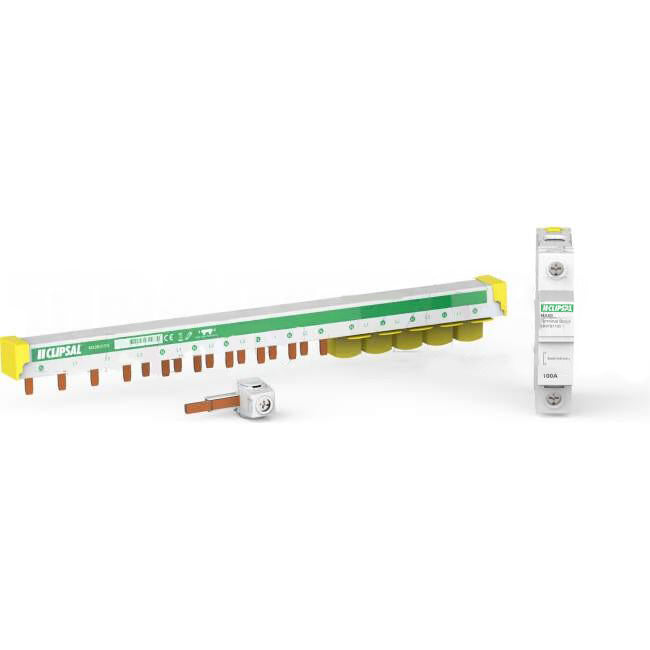 Clipsal MAX9 100 Amp Top Feed Slim Comb Busbar 3 Pole + Neutral 15 Module With Neutral Block & Accessories