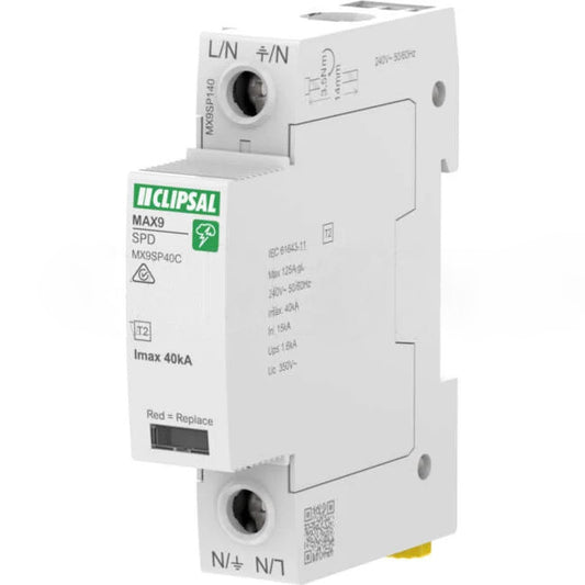 Clipsal MAX9 1 Pole 1 Module 40Ka Surge Protection Diverter