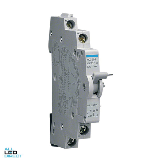 Hager 6 Amp Auxiliary Contact 1 x N/C 1 x N/O 240 Volt AC ALL LED Direct