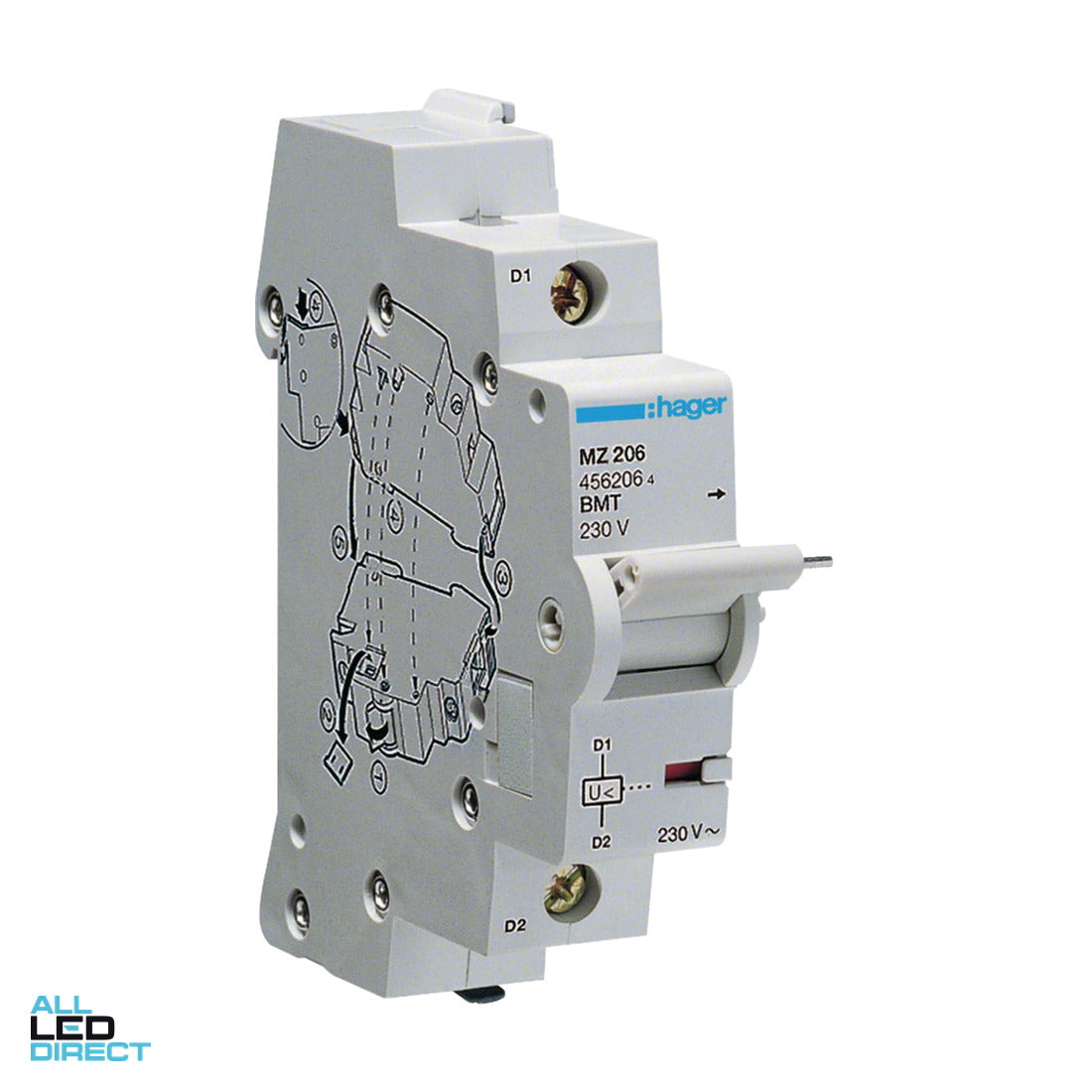 Hager 6 Amp Undervoltage Release Miniature Circuit Breaker MCB 230VAC ALL LED Direct