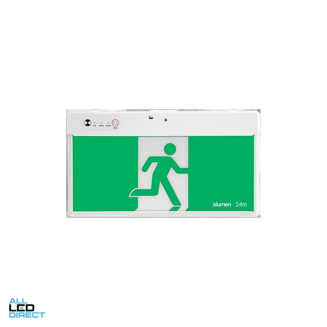 Elumen 7 W Surface Mounted Universal Emergency LED Exit Light with Self Testing Technology ALL LED Direct