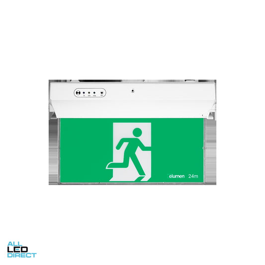 Elumen 7 W Surface Mounted LED Emergency Exit Light with Self Testing Technology ALL LED Direct