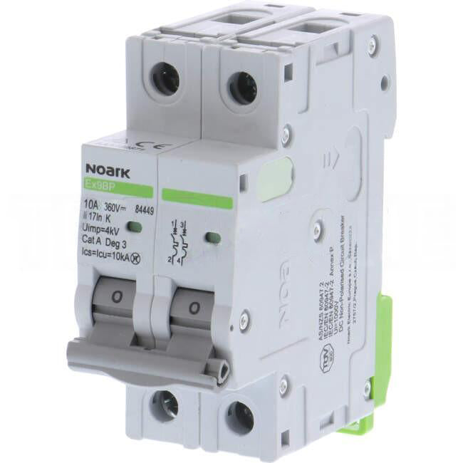 DKSH 10 Amp NOARK DC Miniature Circuit Breaker MCB 2 Pole K Curve 10kA