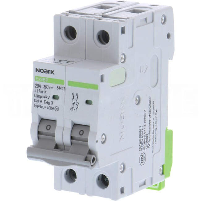 DKSH 20 Amp NOARK 360 Volts 2 Pole DC Non Polarised MCB K Curve 10kA