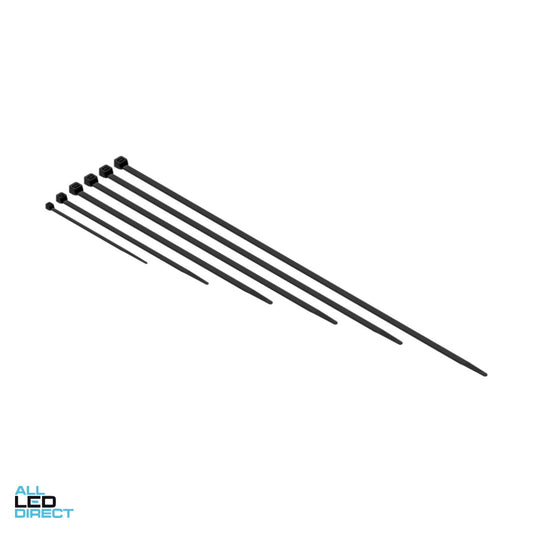 Matelec 100mm x 2.5mm Plastic Cable Ties Black Pack of 100 ALL LED Direct
