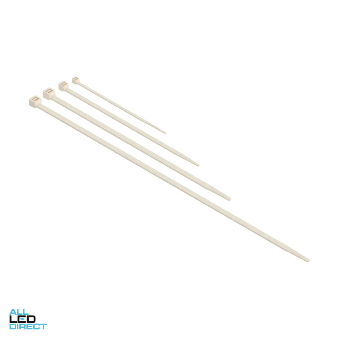 Matelec 300mm x 4.8mm Plastic Cable Ties Natural Pack Of 100 ALL LED Direct