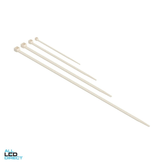 Matelec 300mm x 4.8mm Plastic Cable Ties Natural Pack Of 100 ALL LED Direct