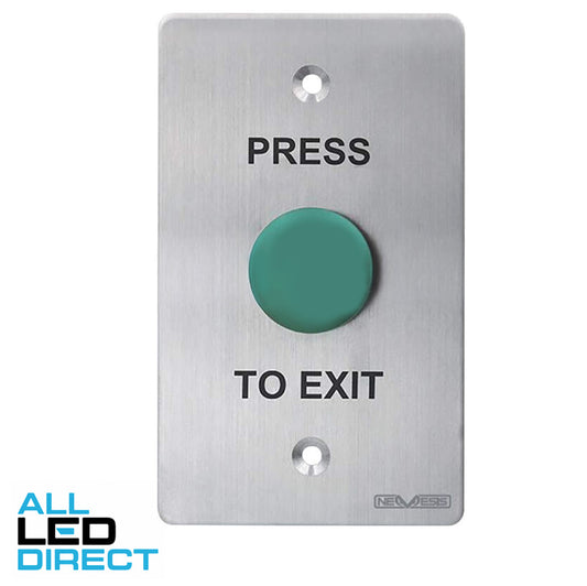 Stainless Steel Push Exit Button Green