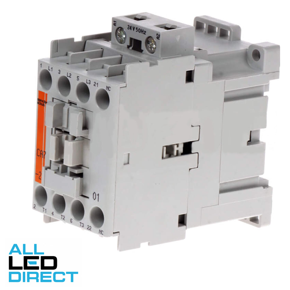 NHP 12 Amp to 32 Amp 3 Pole 11kW Contactor With 24 Volt AC Coil & 1 x N/C Auxiliary Contact