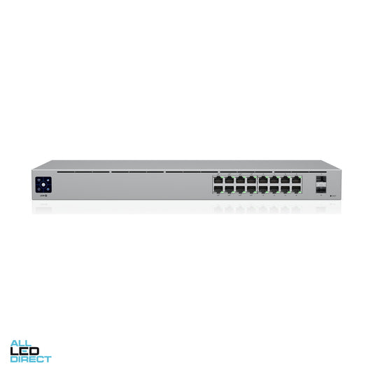 Ubiquiti UniFi 16 Port Gigabit Switch With 8x PoE Ports & 2 SFP ALL LED Direct