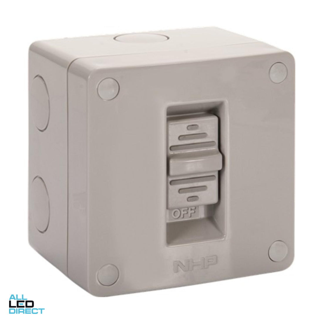 NHP 16 Amp 1 Gang N-LINE Weatherproof Switch Grey ALL LED Direct