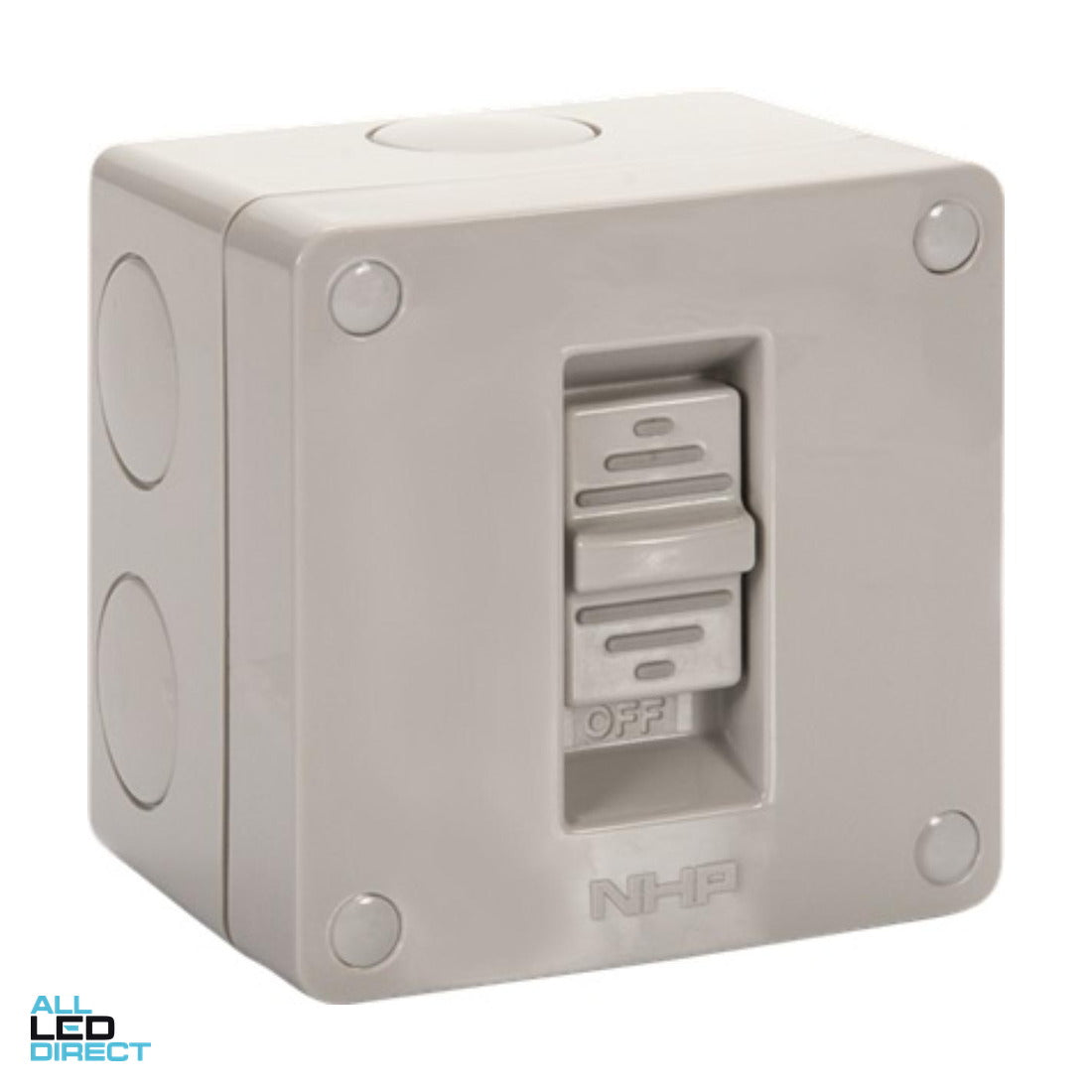 NHP 20 Amp 1 Gang N-LINE Weatherproof Switch Grey ALL LED Direct