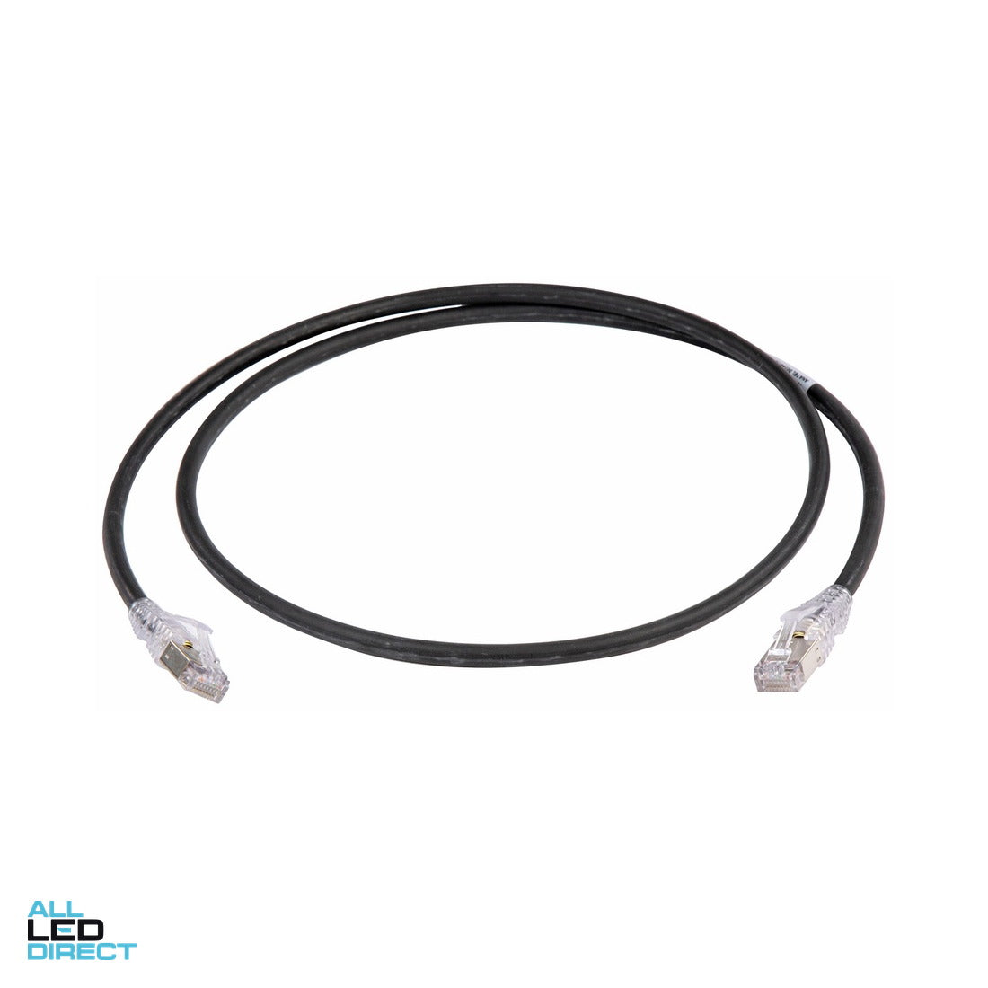 CommScope 3 Metres NPC CAT6A RJ45 Twisted Pair Shielded Thin Patch Lead Black ALL LED Direct