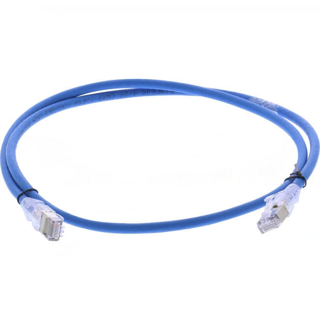 CommScope 1 Metre NPC CAT6A RJ45 Twisted Pair Thin Patch Lead Blue