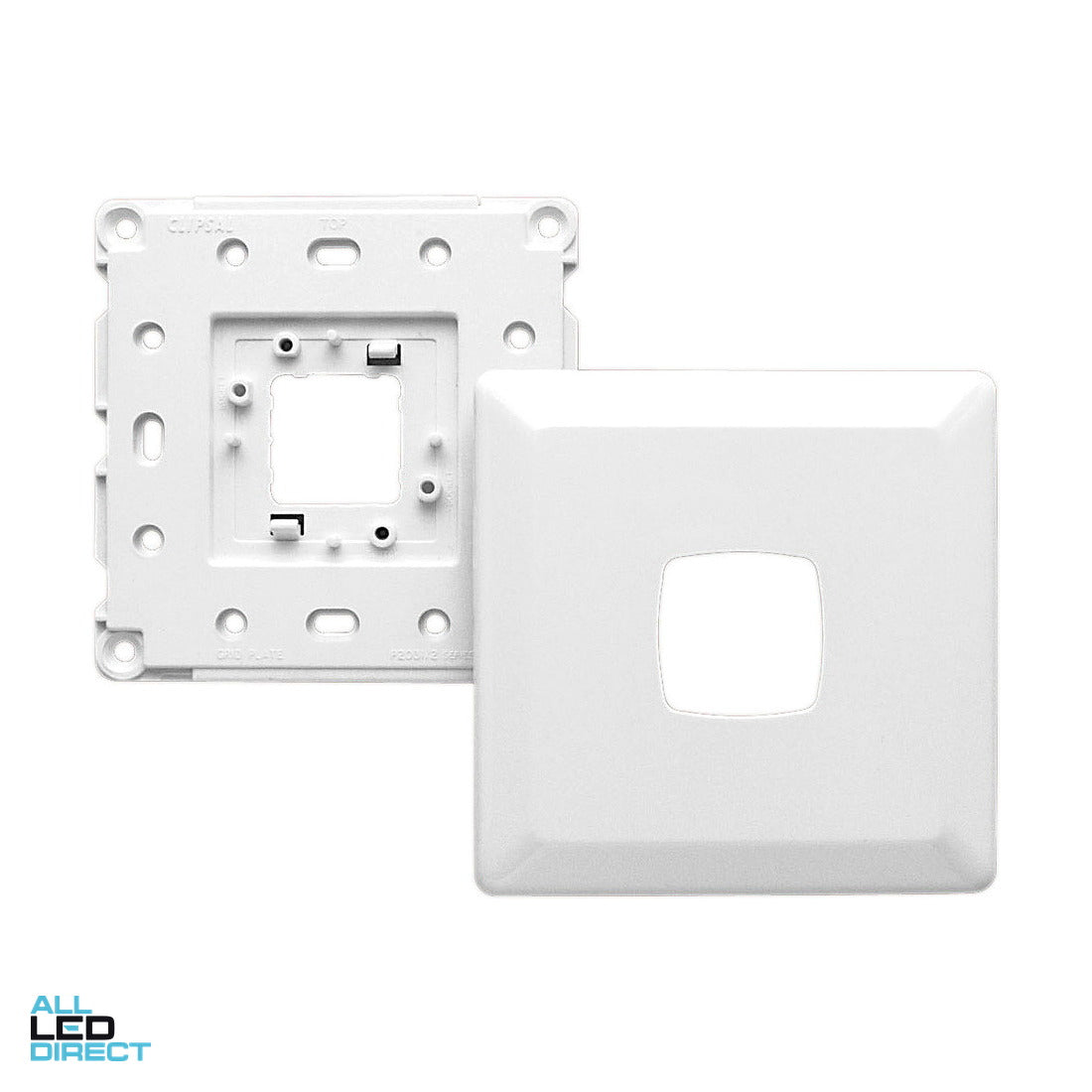Clipsal 1 Gang PRESTIGE Large Format Grid Plate & Cover White Electric ALL LED Direct