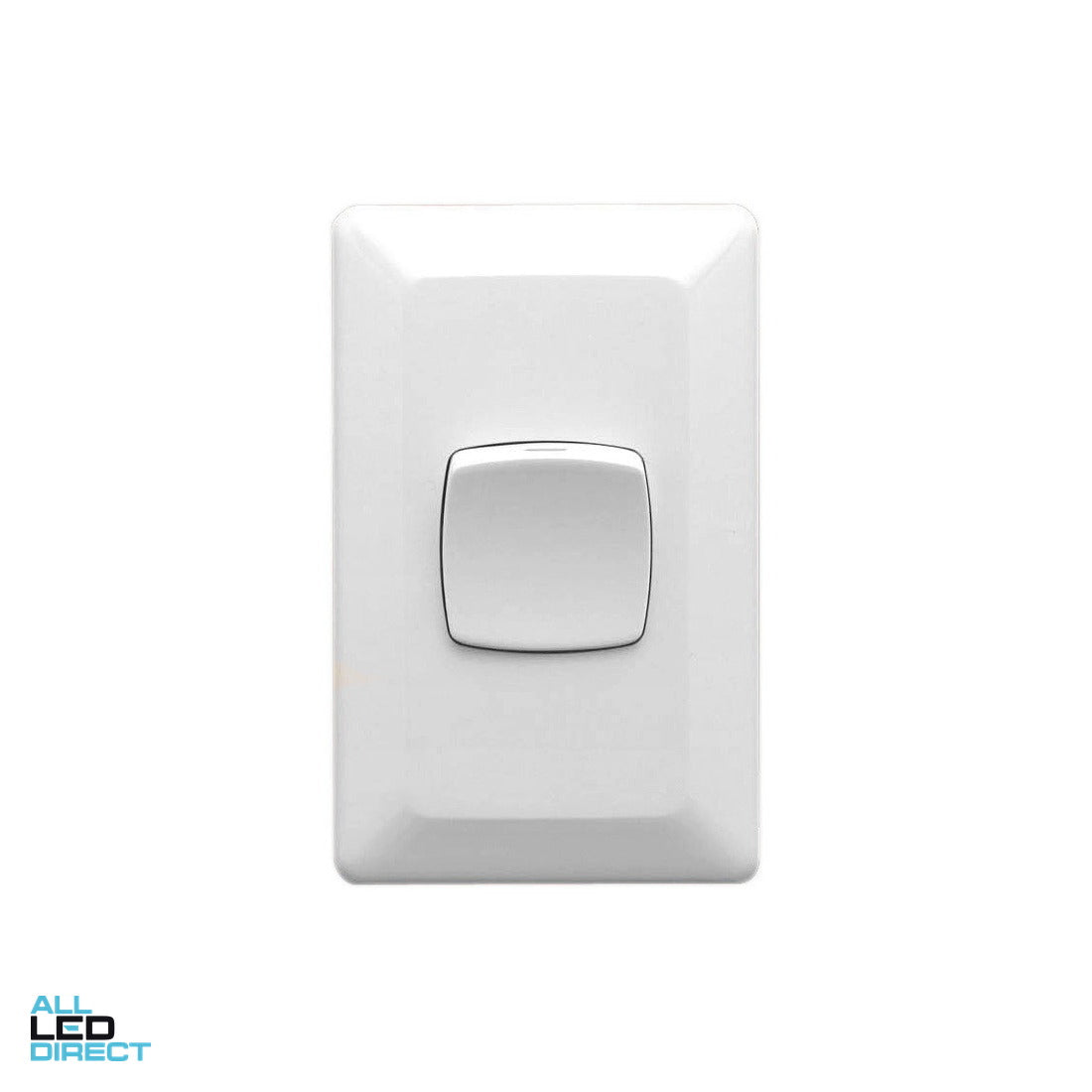 Clipsal 10 Amp 1 Gang PRESTIGE Vertical Internal Rocker Switch White ALL LED Direct