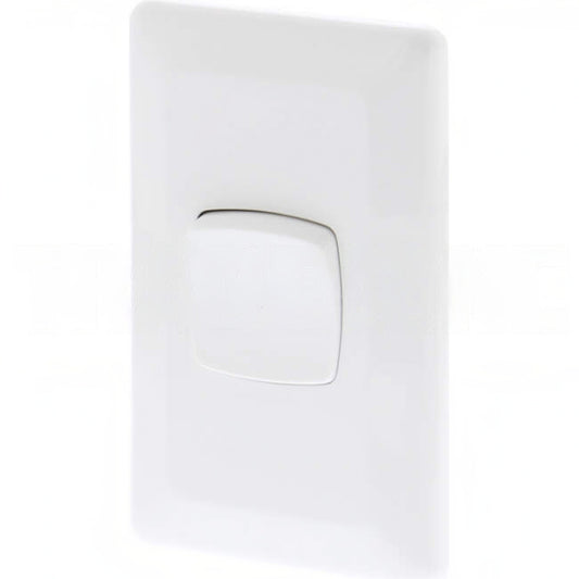 Clipsal 10 Amp 1 Gang PRESTIGE Vertical Internal Rocker Switch White