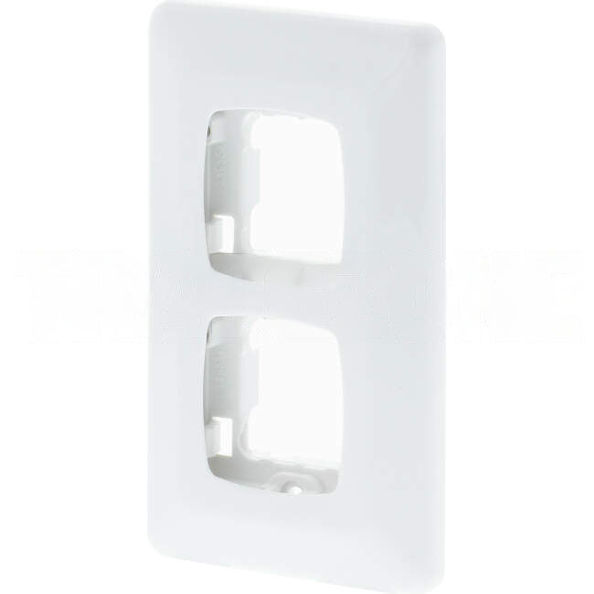 Clipsal 2 Gang PRESTIGE Standard Grid Plate And Cover White