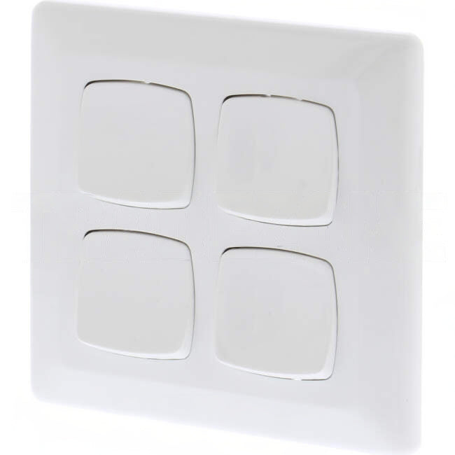 Clipsal 10 Amp 4 Gang PRESTIGE Vertical Internal Rocker Switch White