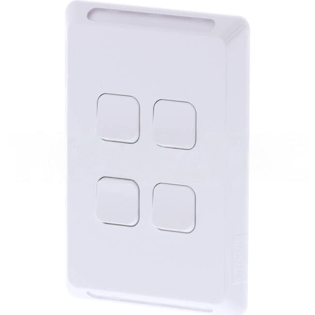 Clipsal 10 Amp 4 Gang PRO Series Vertical Internal Rocker Switch White