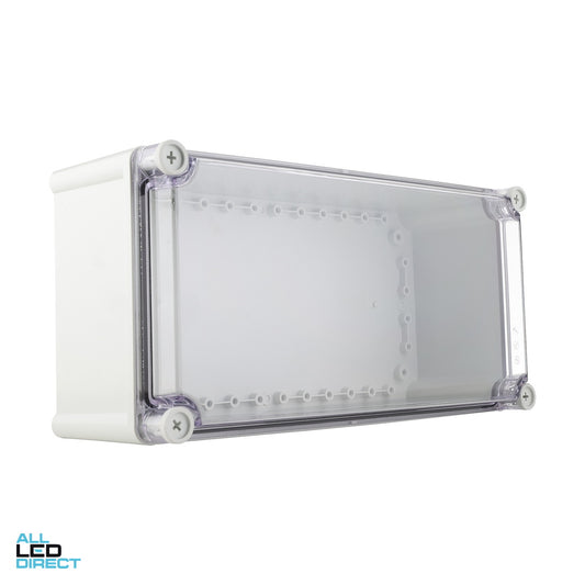 NHP 190mm H x 380mm W x 130mm D Fibox Terminal Box PC IP66 and IP67 Clear