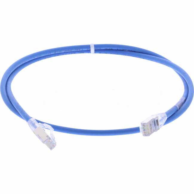 Molex 1 Metre RJ45 LS0H CAT6A 28 AWG Thin Patch Lead Blue