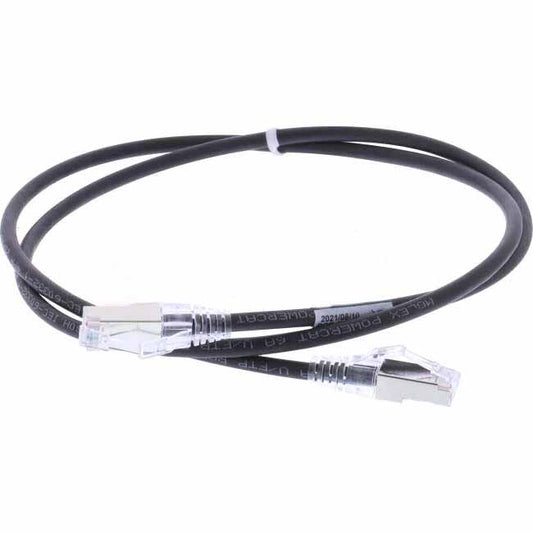 Molex 1 Metre RJ45 LS0H CAT6A 28 AWG Thin Patch Lead Black