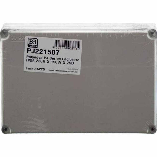 B&R POLYNOVA PJ 220mm W x 150mm H x 75mm D Rectangle Adaptable Box With Opaque Lid